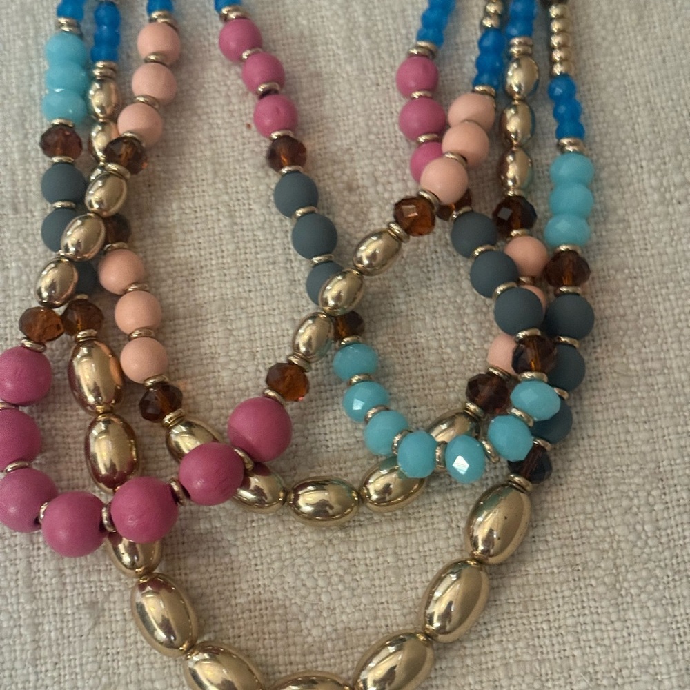 NWT Sophia & Kate Gold and Multicolor Beaded Necklace and Earring Set - Picture 8 of 15